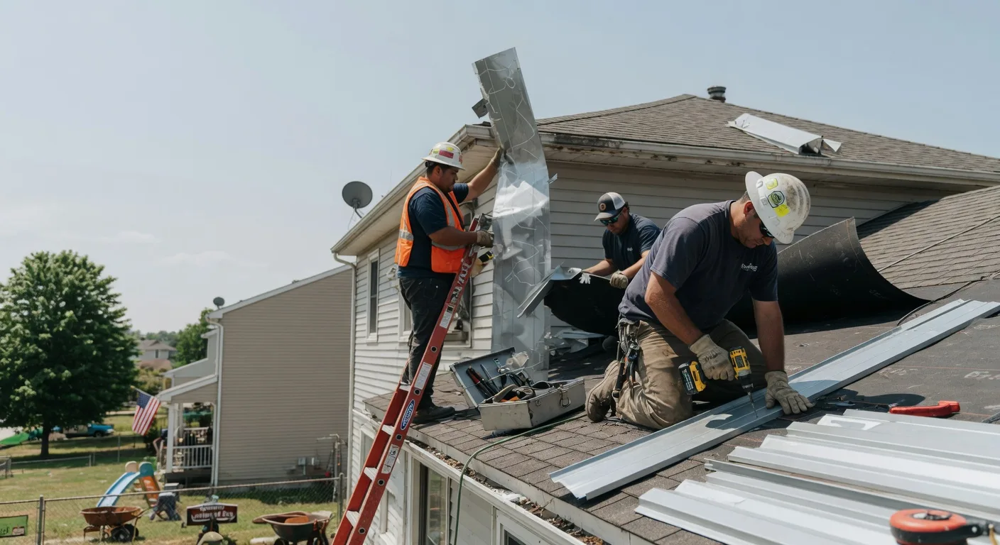 Storm Damage Metal Roof Repair in Hillsdale, OK
